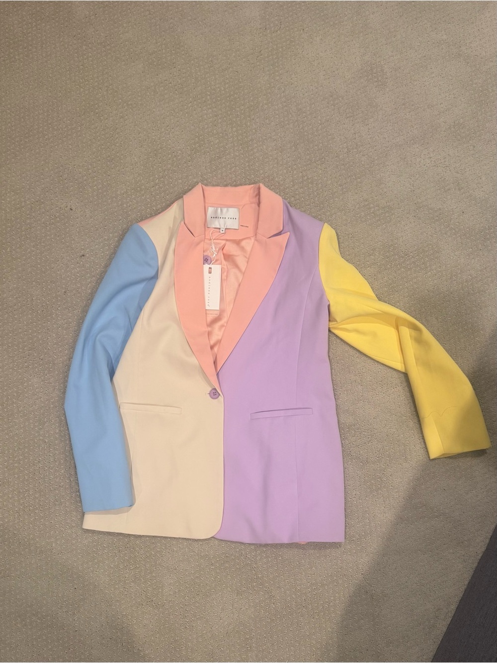 Pastel Colorblock Women's Blazer - Multicolor